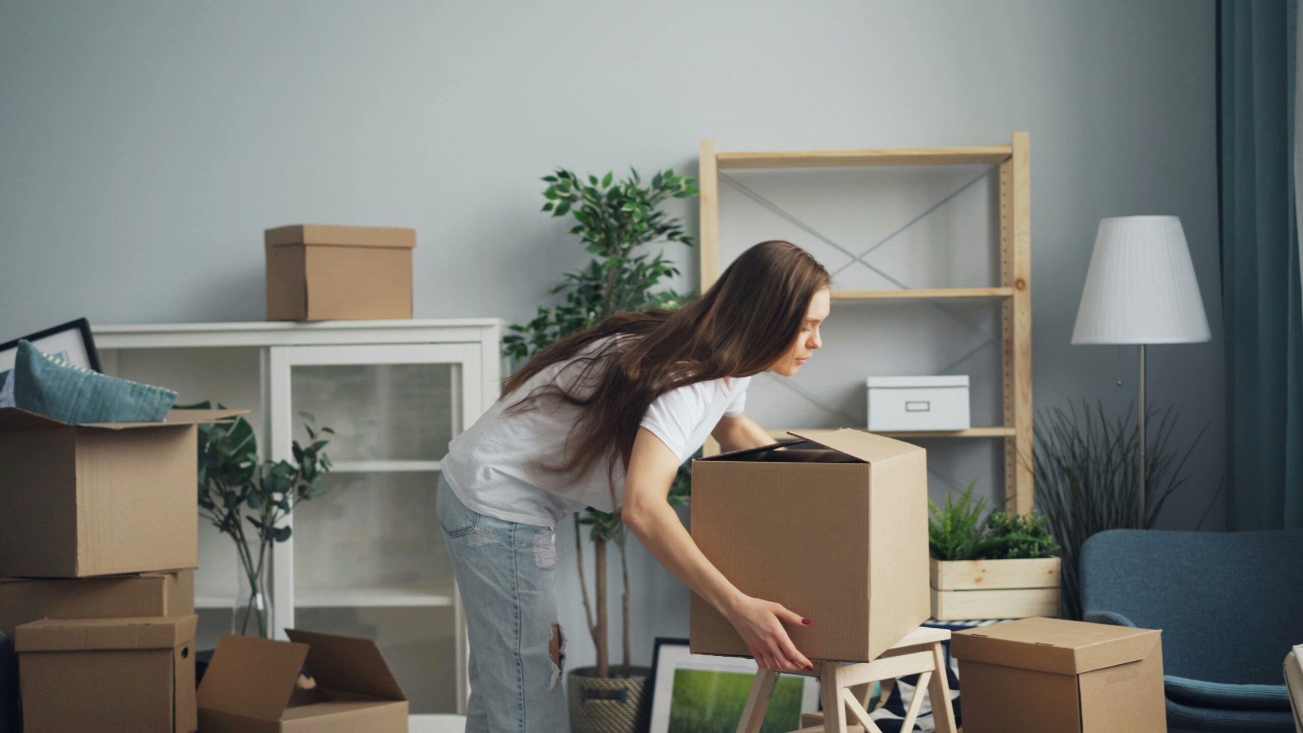 Mudanza: cajas y muebles preparados para el transporte